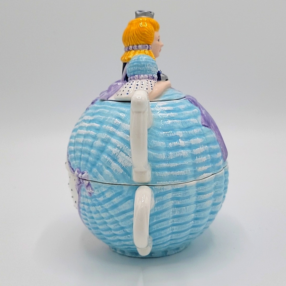 Vintage Cinderella decorative Teapot by Department 56; three piece set - Picture 2 of 5